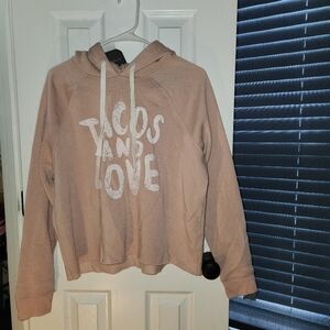 Light pink crop top hoodie